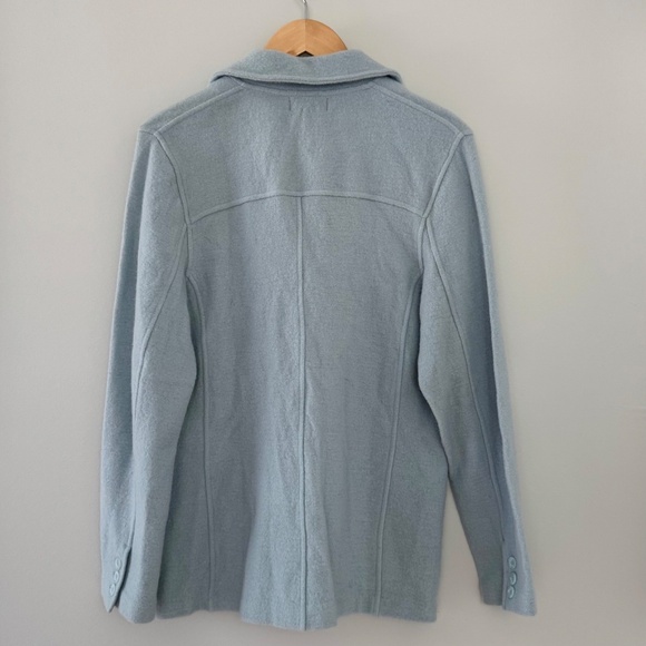Willi Smith Powder Blue Button Front Sweater Jacket - Picture 7 of 13
